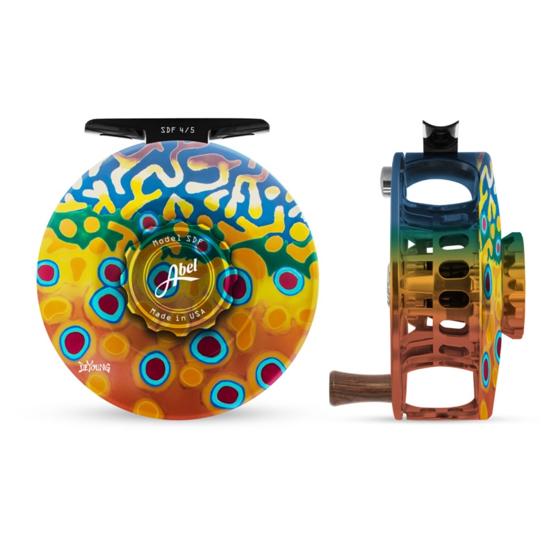 Abel SDF Fly Reel Solid – DeYoung Brook Flank – 4/5 WT with Rosewood Handle 5/6 wt