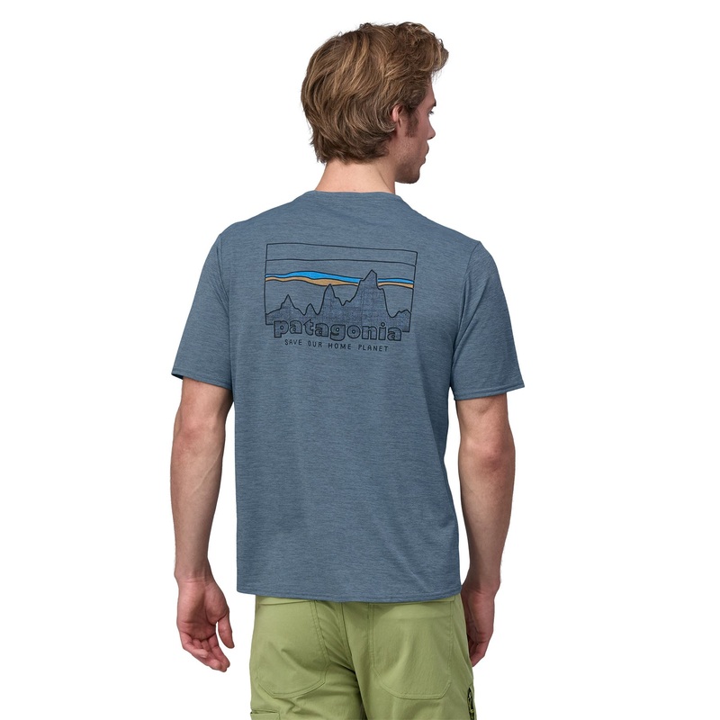 Patagonia M’s S/S Capilene Cool Daily Graphic Shirt Line Logo Ridge Stripe Sandhill Rust X-Dye / LIRX XS