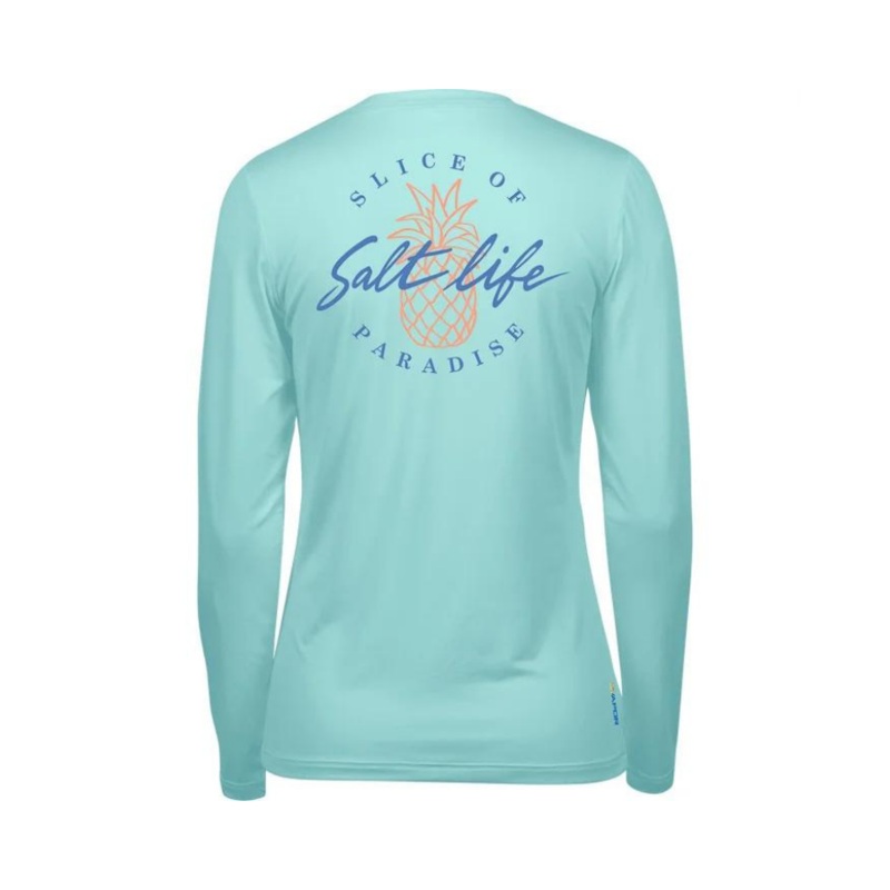 SALT LIFE SLICE OF PARADISE LS PERFOMANCE AIRY BLUE HEATHER XL