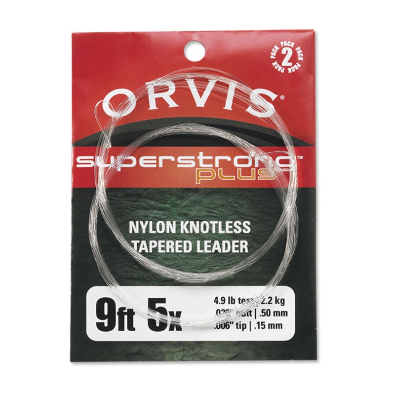 Orvis Superstrong Plus Knotless Tapered 7.5′ Leader 2 Pack 0X