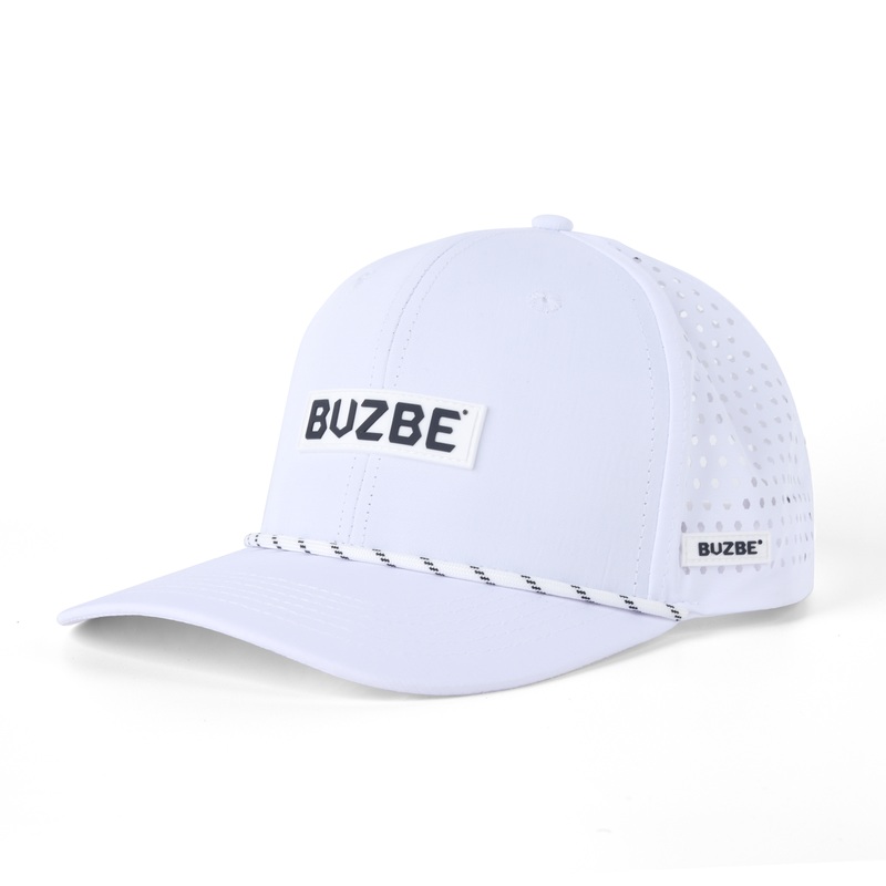 BUZBE Badge Performance Trucker Hat – White