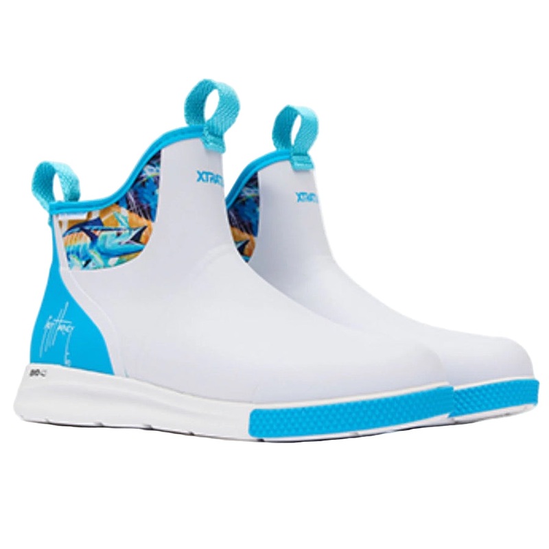 XTRATUF 6″ DECK BOOTS GUY HARVEY COLLECTION WHITE 7