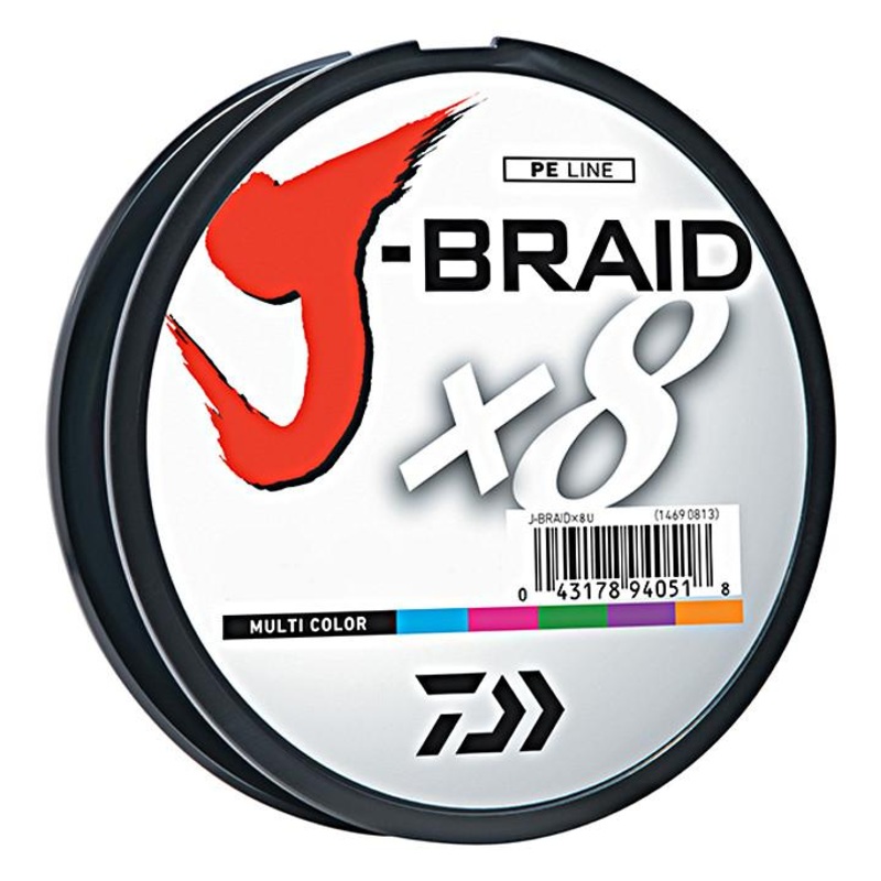 Daiwa J-Braid X8 Braided Line 550 Yards Multi-Color 40 LB