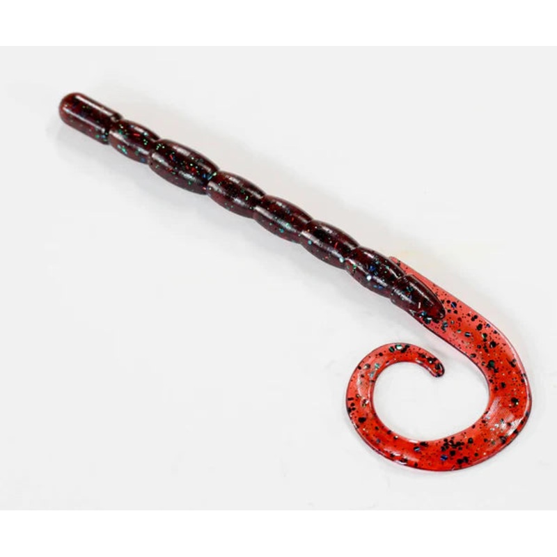 BAIT CAVE CUSTOMS 10″ AB WORM Morning Dawn W/ Red (COPPERSTATE CUSTOM)