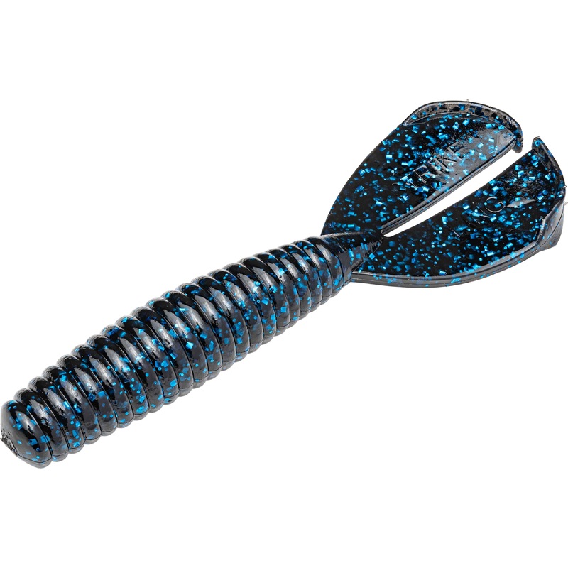 Strike King Rage Magnum Menace Grub 4 inch Soft Plastic Grub Black Blue