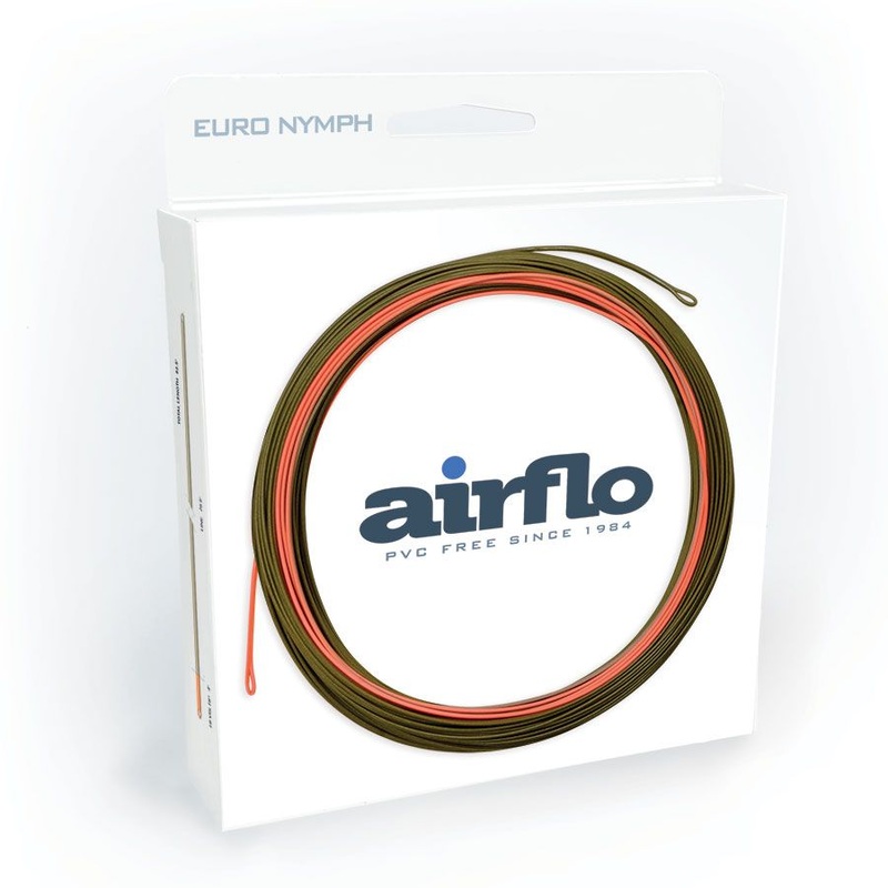 Airflo Super-DRI Euro Nymph Fly Line .60MM Camo Olive / Fl. Orange