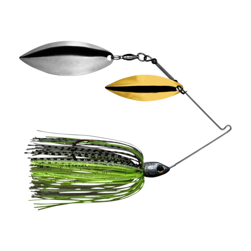 Strike King Tour Grade Spinnerbait Blue Glimmer Black Flake 1/2 oz. Willow/Willow