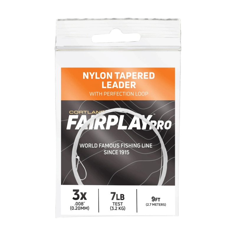 Cortland Fairplay Pro Nylon Tapered Fly Leaders 9 ft. (1-Pack) 2X – 9 lb.