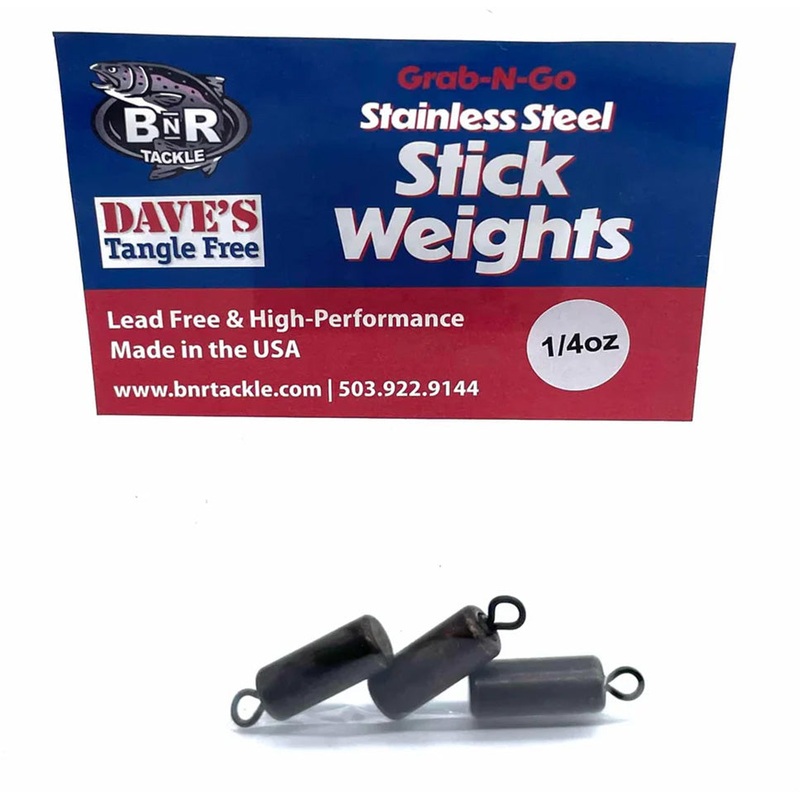 BnR Tackle Steel Stick Weight Grab-N-Go Pack – 3 Pieces Black 1/2 oz – 3 pack