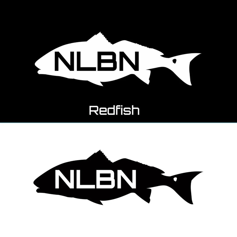 NLBN Fish Decals  Redfish, Snook & Tarpon Vinyl Stickers (4″ & 7″) Redfish Black 4″