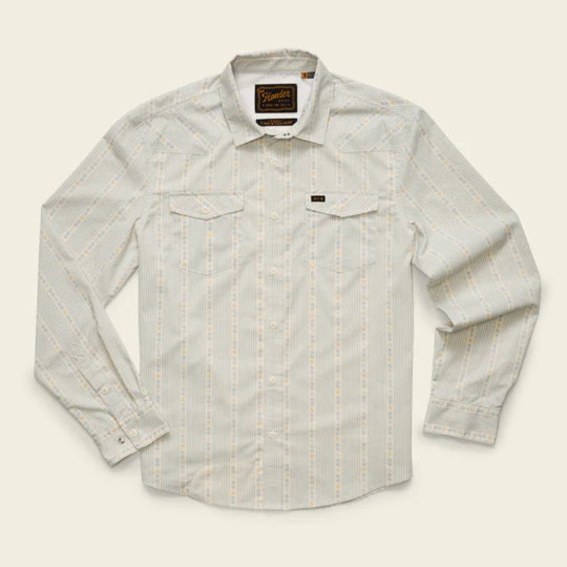 Howler Bros – H Bar B Tech Longsleeve Mosquero Stripe : Off White S