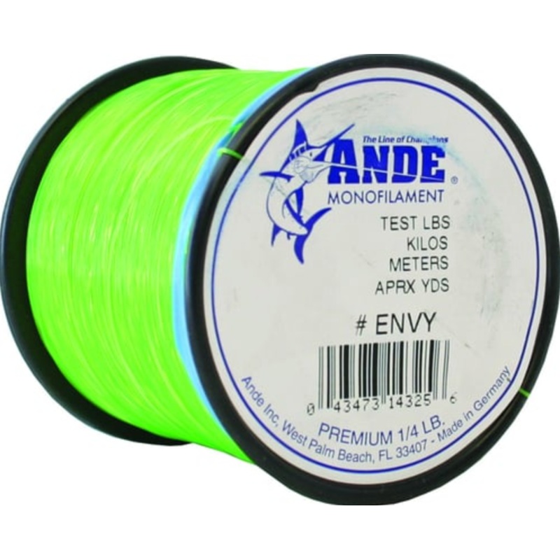 Ande A14-40GE Premium Mono Line 1/4lb Spool 40lb 350yd Green Hi-Vis