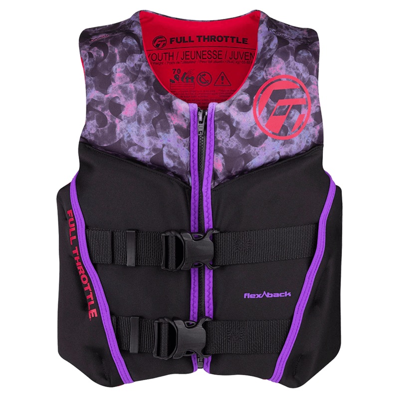 FULL THROTTLE YOUTH RAPID-DRY FLEX-BACK LIFE JACKET PINK