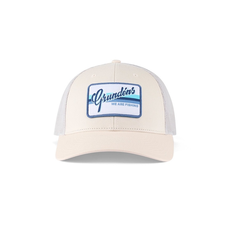 Grundens Low Pro Script Trucker Hat Bone
