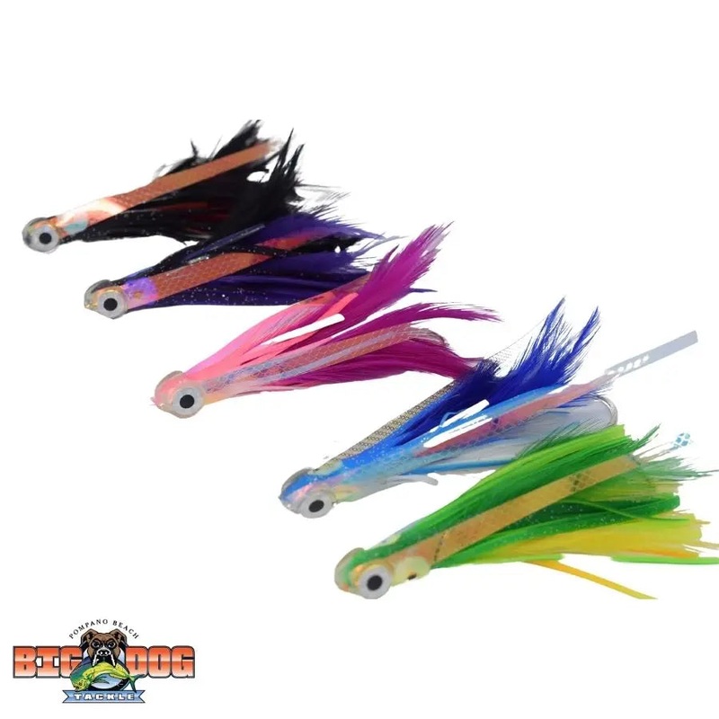 FLYING FISH RIGGED LURE FEATHER PURPLE / BLACK SMALL
