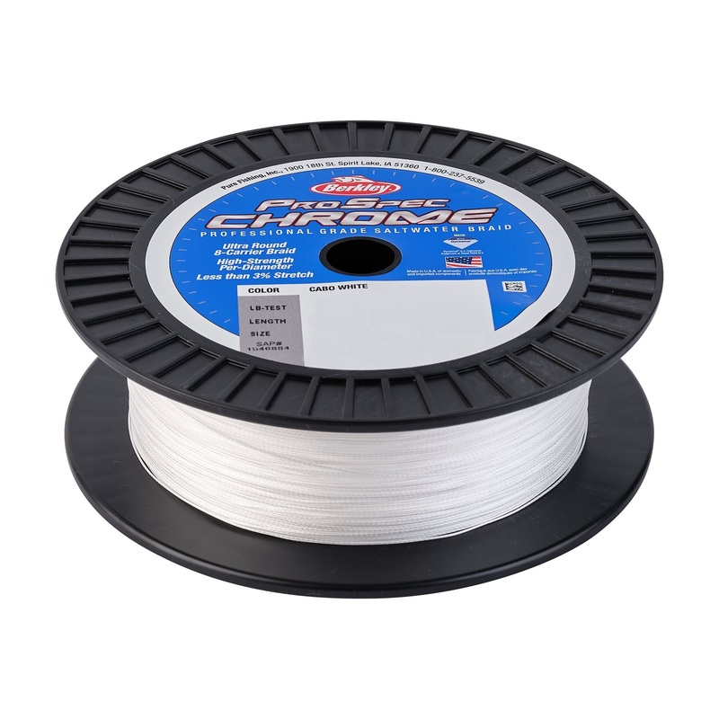Berkley ProSpec Chrome Premium Saltwater Braid 40 lb Cabo White 2500 yd