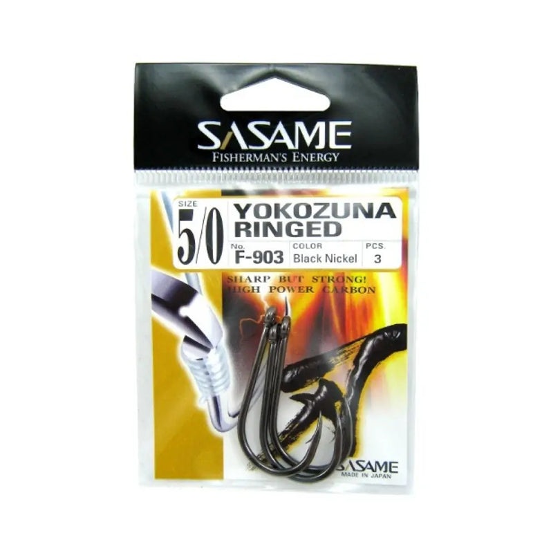 Sasame Ringed Hooks  Black Nickel Finish (Made in Japan) #2 F-903 Black Nickel