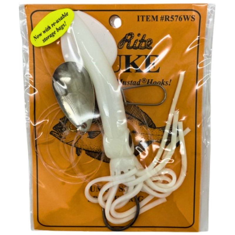Tide Rite Doormat Fluke Rig, Samsu Hook, Jumbo Squid White
