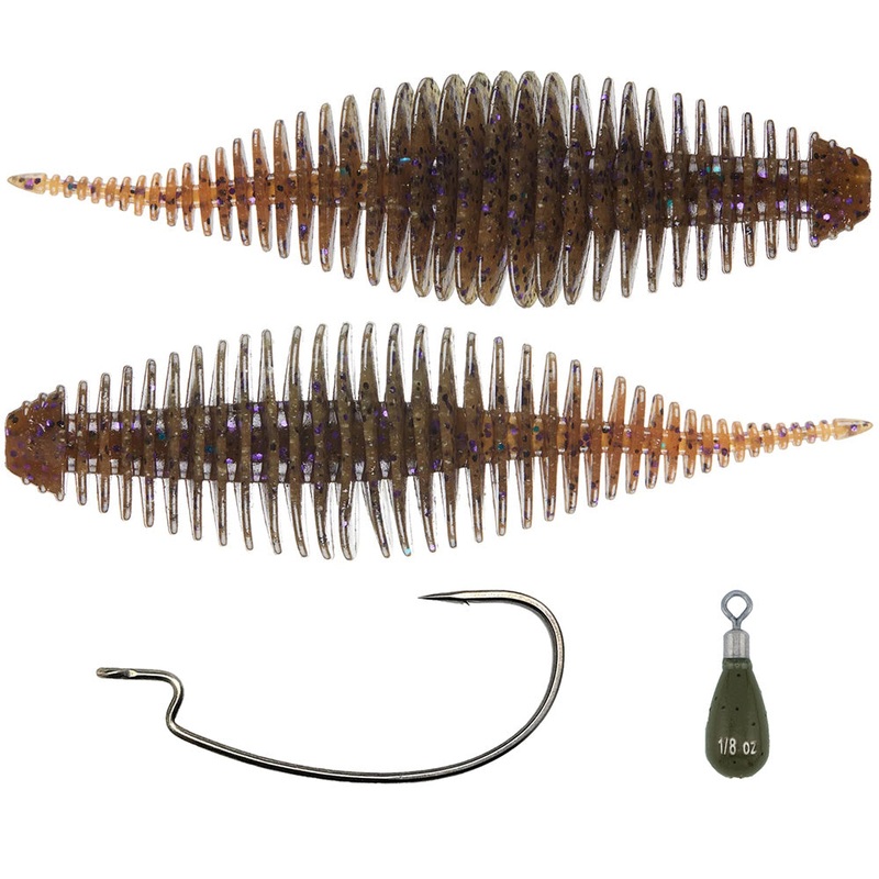 Geecrack Bellows Shad 3.8 Free-Rig Kit AJ’s Juice
