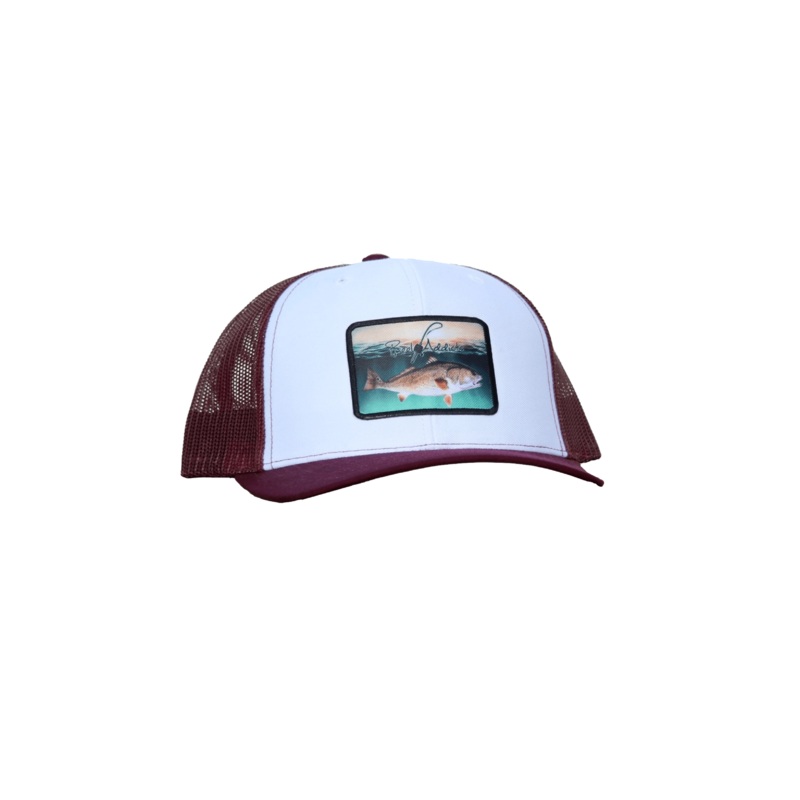 Red Drum Snap Back | Reel Addicts Maroon
