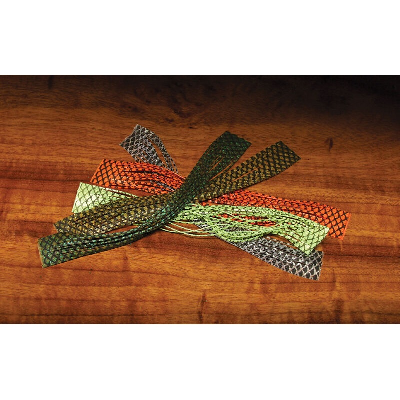 Hareline Barred Crazy Legs Chartreuse/Pearl Flake