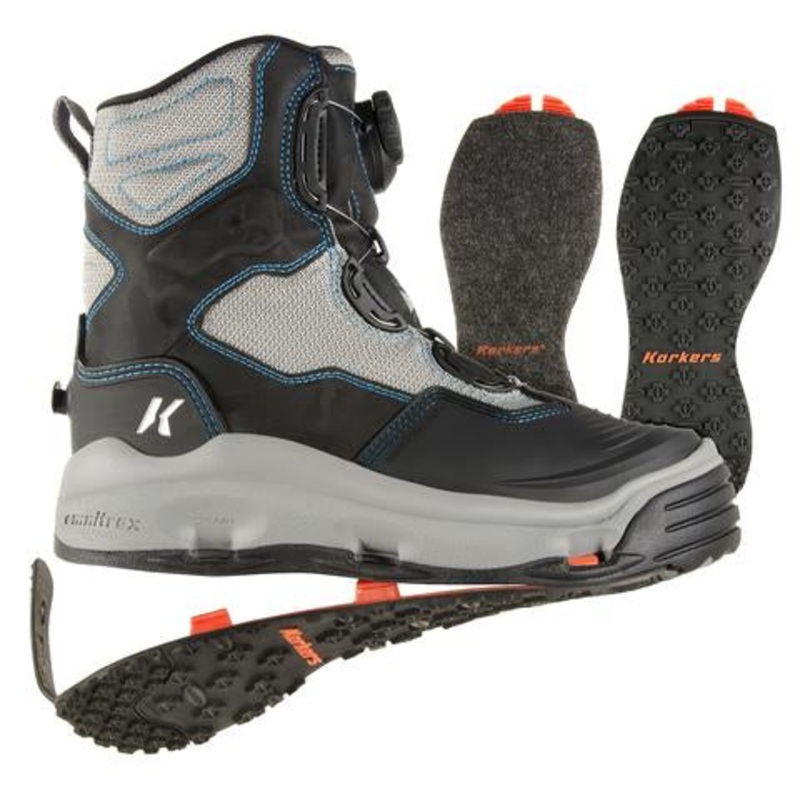 Korkers Womens Darkhorse Wading Boots Felt & Kling-On Soles 5