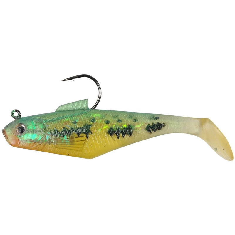 Berkley PowerBait Pre-Rigged Swim Shad Paddletail Swimbait Baby Bass 3 Inch – 1/4 oz