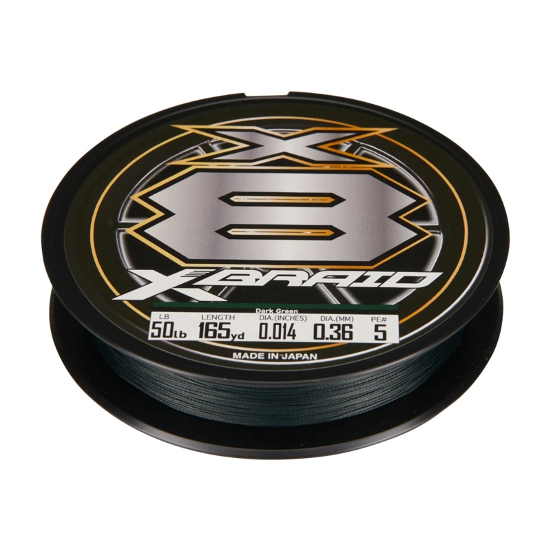 Daiwa XBRAID X8 Braid – 330Yards 165 Yards 6LB Green White