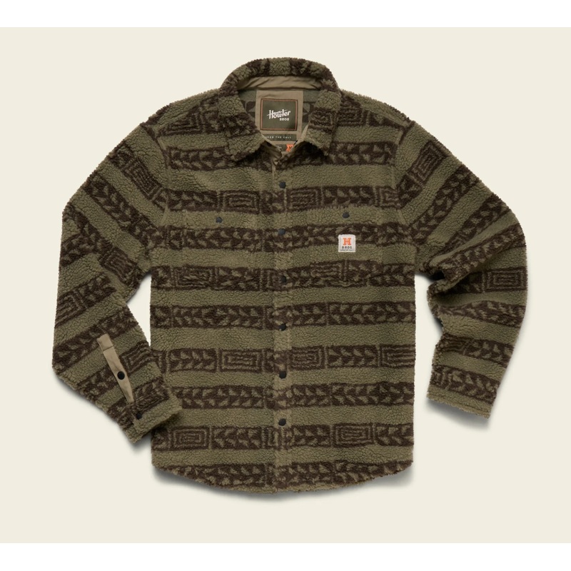 Howler Brothers – Allegheny Fleece Overshirt Hanko Stripe : Lichen Green S