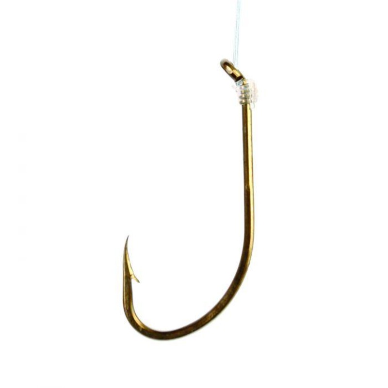 Eagle Claw Plain Shank Snelled Bronze Hooks Hook Size: #2 – Q’ty/Pk: 6