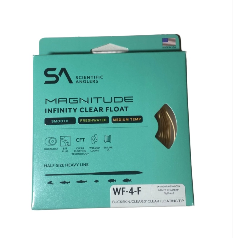Scientific Anglers – Magnitude – Infinity Clear Float (NEW) Buckskin/Clear 10′ Clear Floating Tip 4wt – WF4F