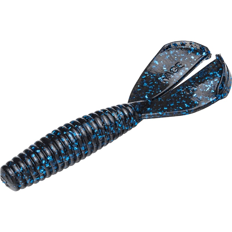 Strike King Rage Baby Menace 3 inch Soft Plastic Grub 9 pack Black Blue Flake