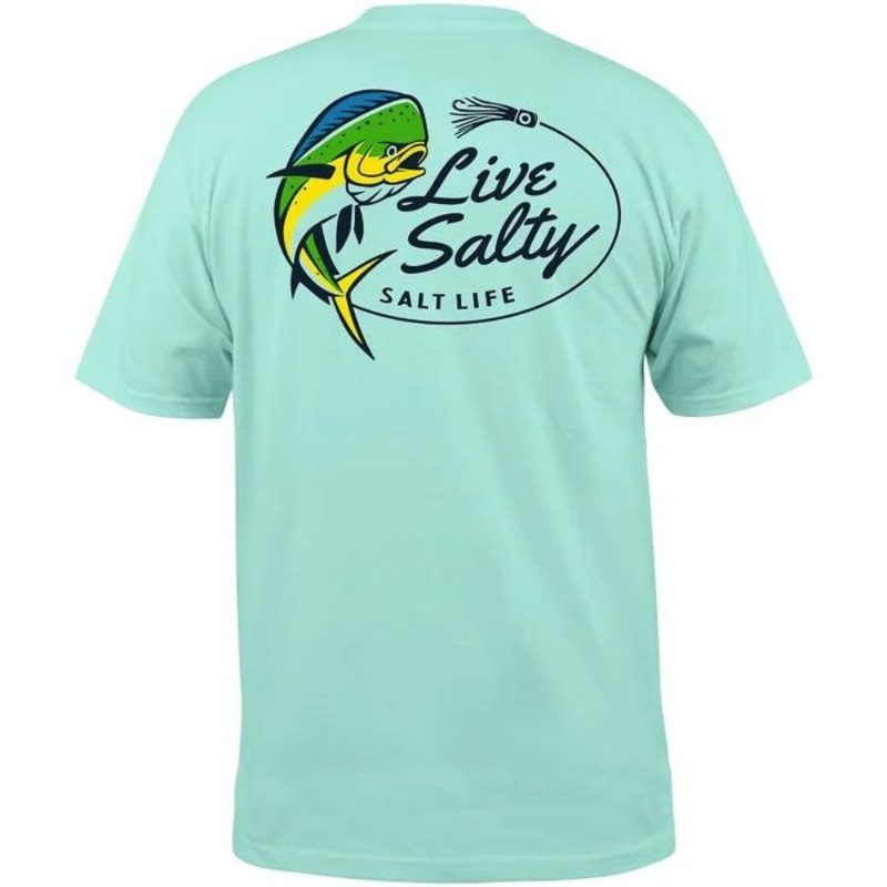 SALT LIFE SALTY MAHI TEE ARUBA BLUE M