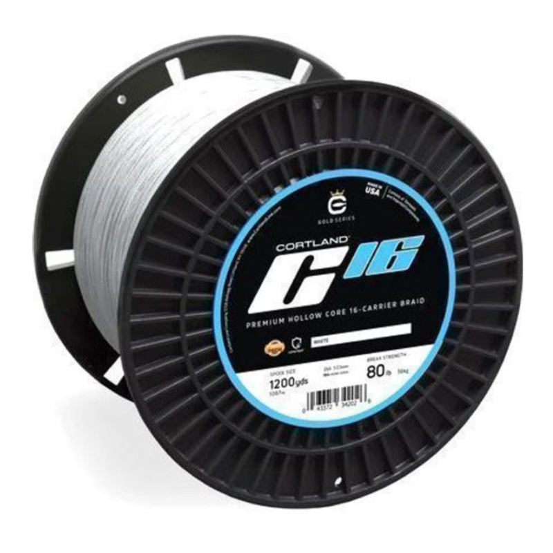 Cortland 162655 C-16 Hollow Core Braid 60 LB White 3500 YDS