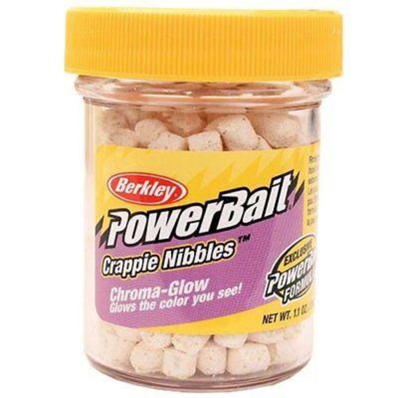 Berkley PowerBait Chroma-Glow Crappie Nibbles Glow White
