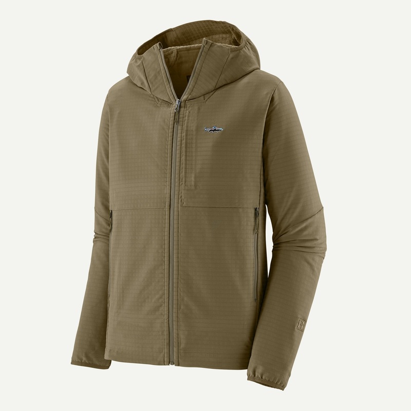 Patagonia M’s R1 TechFace Fitz Roy Trout Hoody Dark Ash XS
