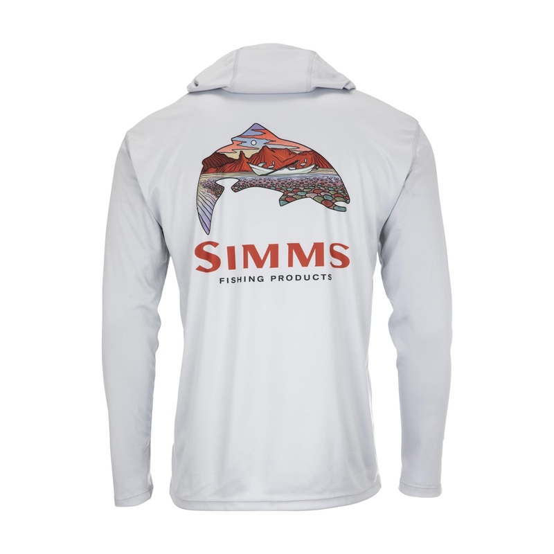 Simms Tech Hoody Trout Logo Flame/Sterling S