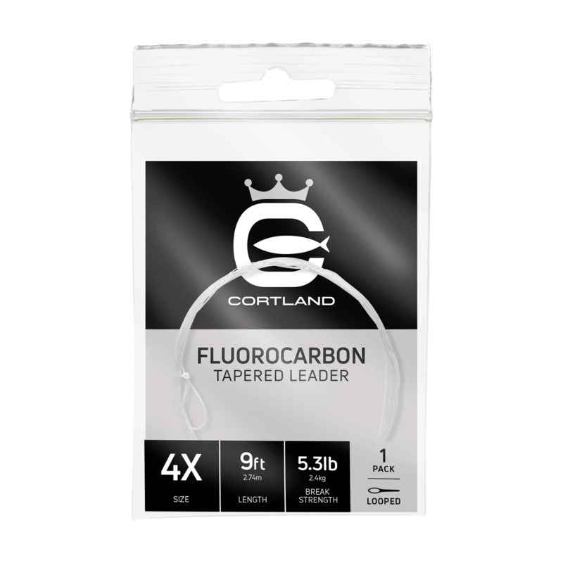 Cortland 9ft Fluorocarbon Tapered Fly Leaders 9 ft. 0X – 12.5 lb.