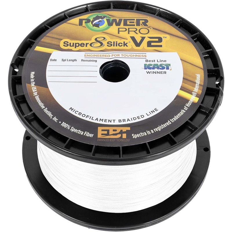 Power Pro Super8Slick V2 White Braided Line Bulk Spools White 10 lb – 1500 yards