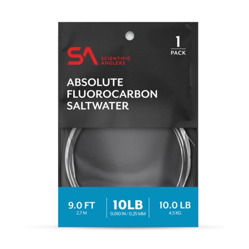 Scientific Anglers Absolute Fluorocarbon Saltwater Leader 1-Pack 9′ 10lb