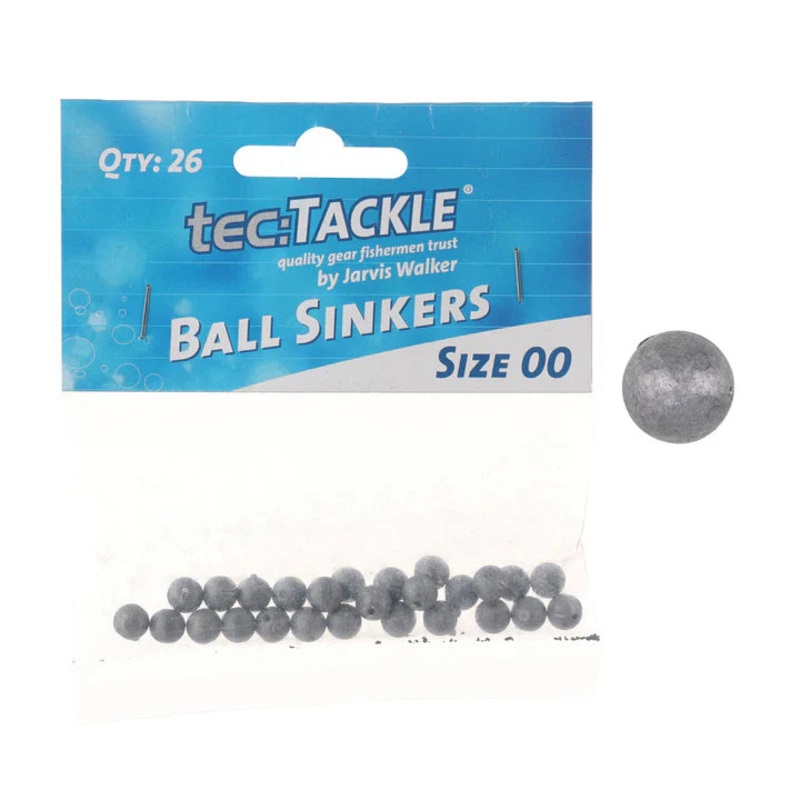 Jarvis Walker Tec Tackle Ball Sinkers | Size 00-10 00