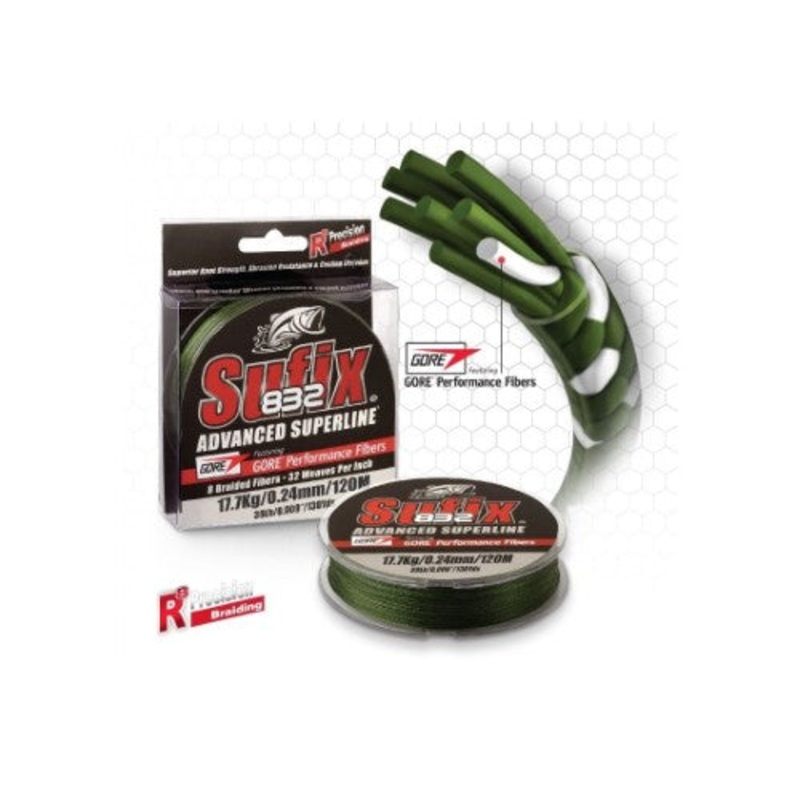 Sufix 660-350L 832 Advanced Superline Braid 50lb 1200yd Neon