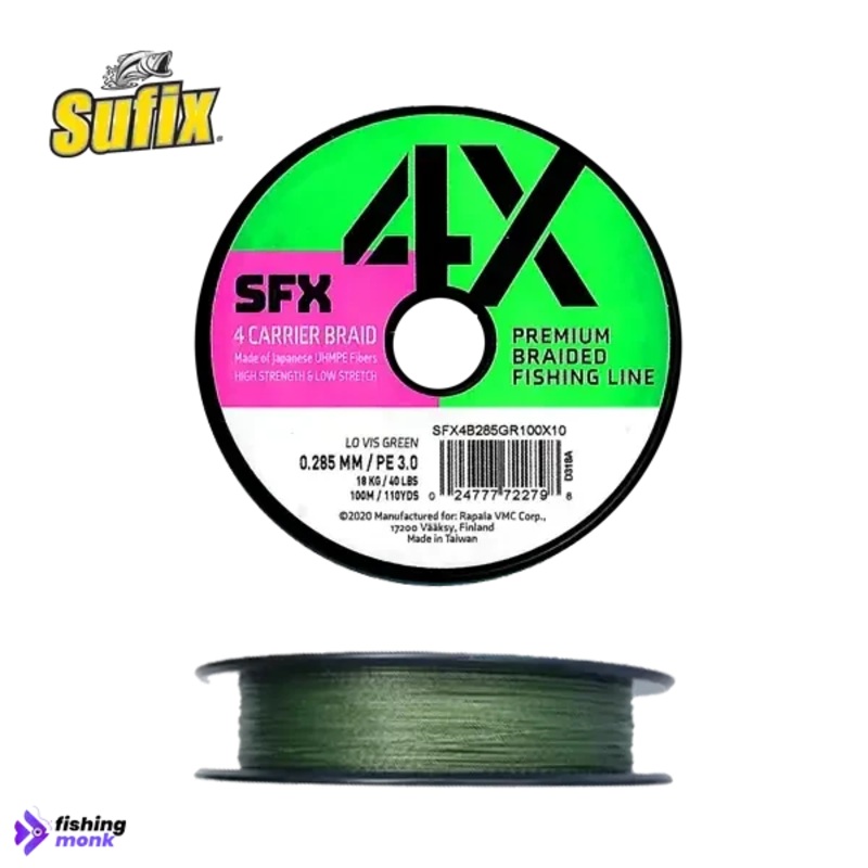 Sufix SFX 4X 100m Braid Line 0.23 mm | 30lbs PE 2.0