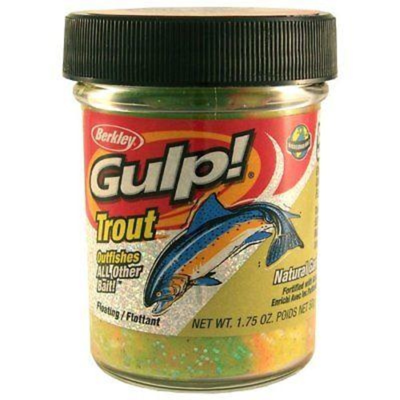 Berkley Gulp! Trout Dough Natural Garlic Scent 1.75 oz. Jar Chartreuse