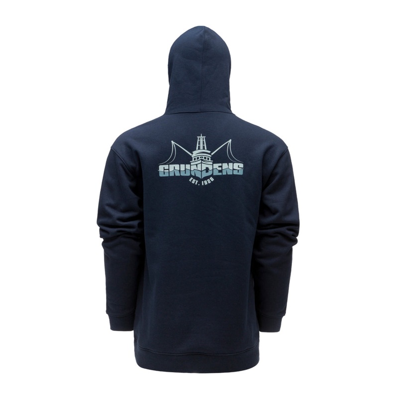 Grundens Logo Boat Hoodie Dark Navy M