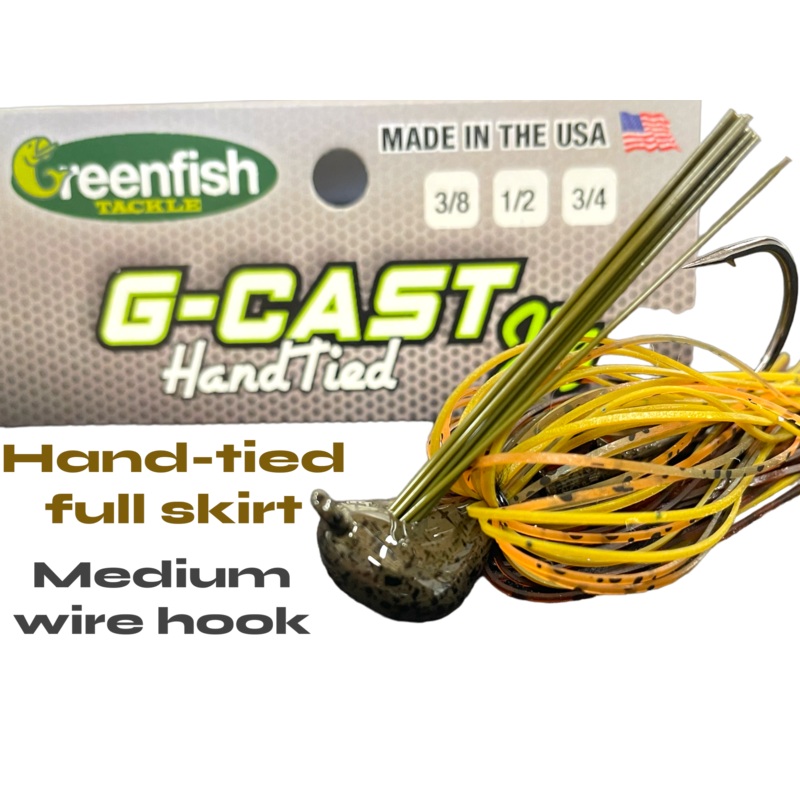 GREENFISH TACKLE G-CAST JIG Green Pumpkin 3/8 oz