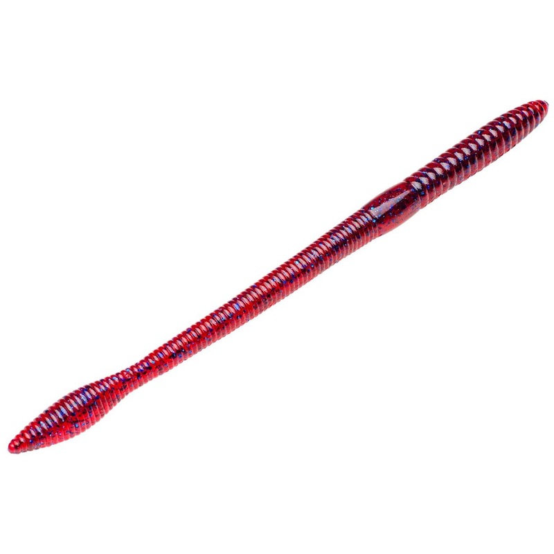 Strike King KVD Bull Worm 10 inch Soft Plastic Worm 5 pack Black Blue Flake