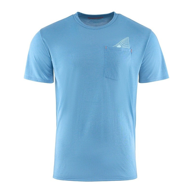 Grundens Species Pocket Tee Captains Blue Heather M