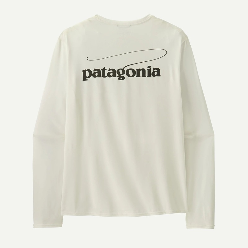 Patagonia – Men’s Long Sleeve Cap Cool Daily Graphic Shirt – Casting Logo Casting Logo: White M